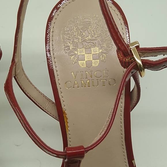 Vince Camuto Spicer Ankle Strap Red Heels 7.5M - Picture 4 of 8